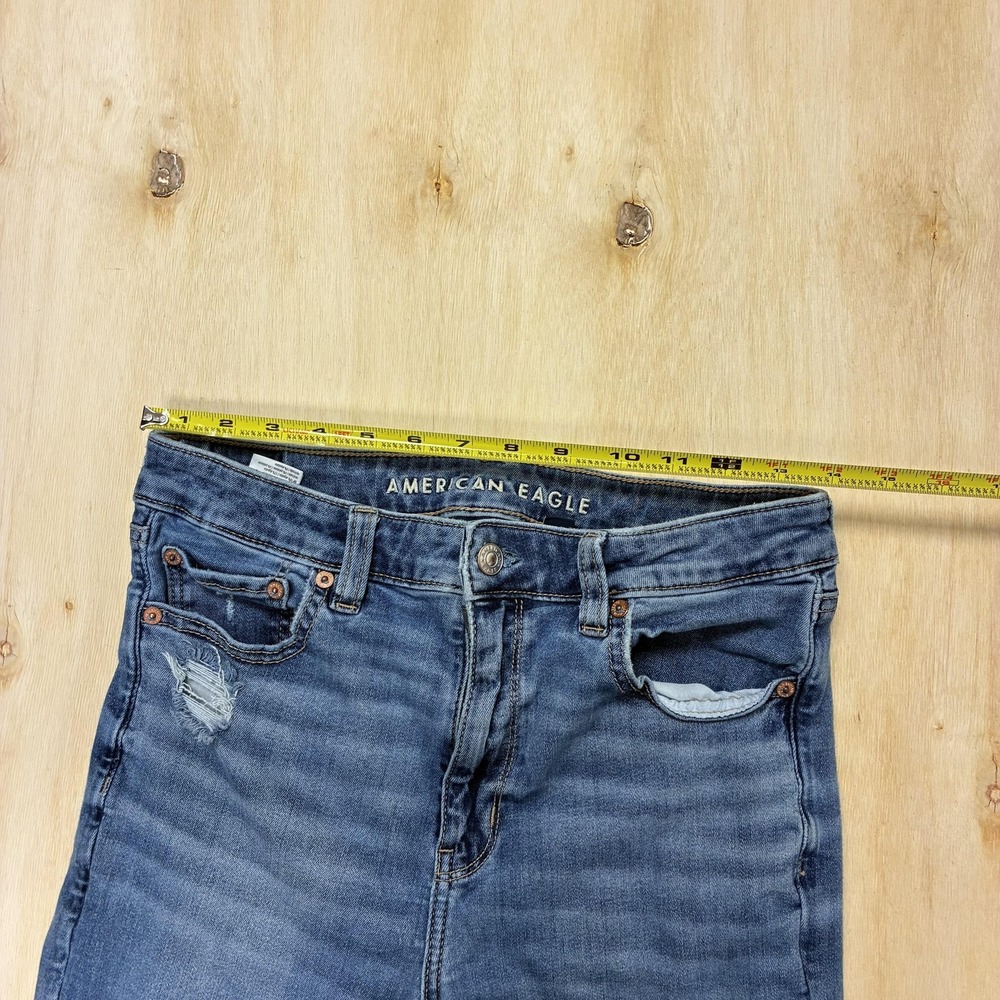 American Eagle Outfitters Next Level Stretch Flare Jeans Womens 8 Distressed - Picture 5 of 11